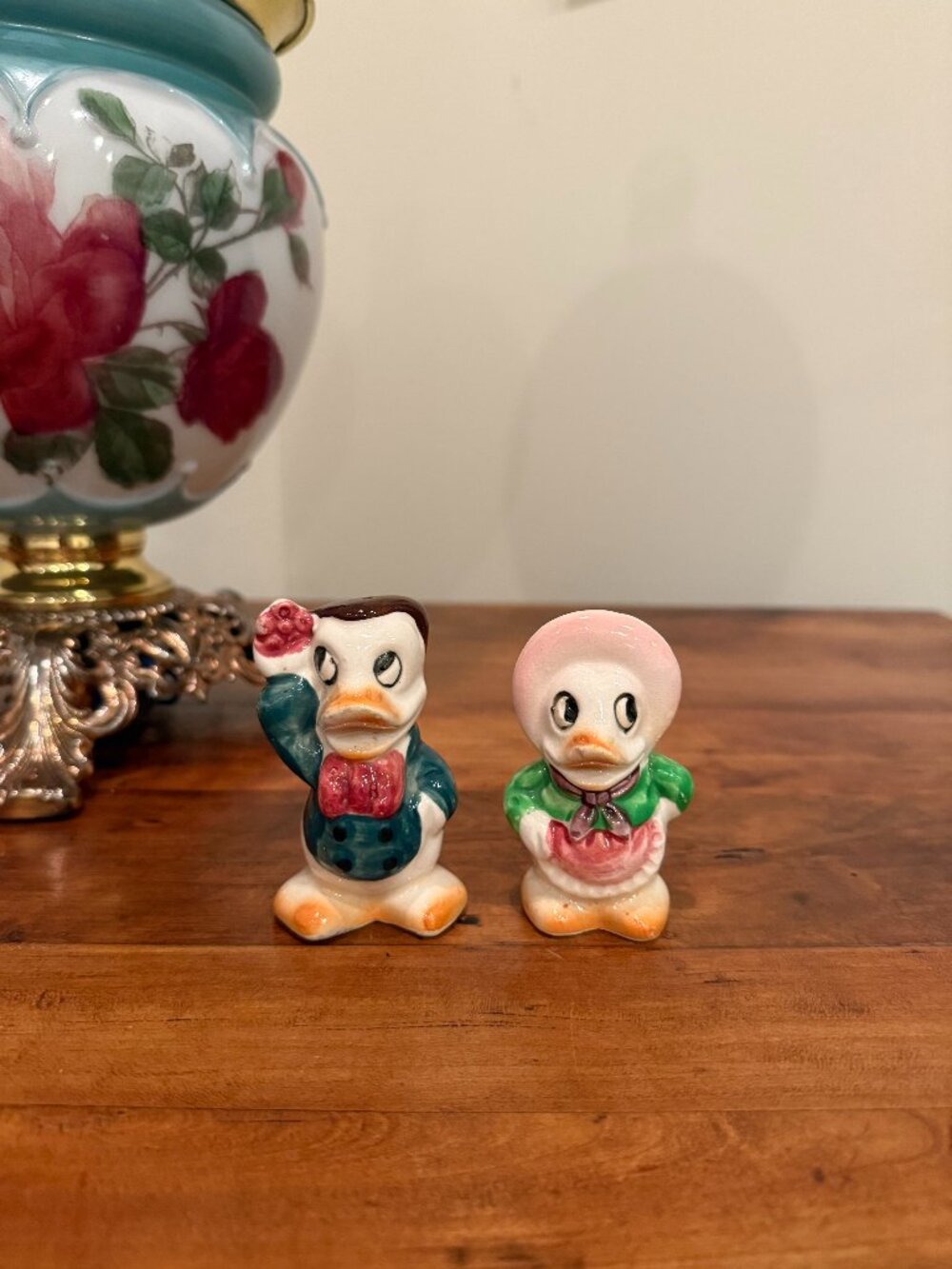 Vintage Donald and Daisy Duck Salt and Pepper Shakers made in Japan